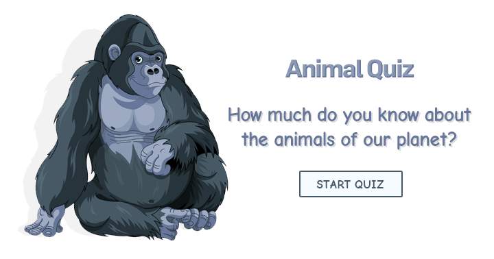 Banner for Test your knowledge about the animals of our planet by taking this animal trivia quiz.