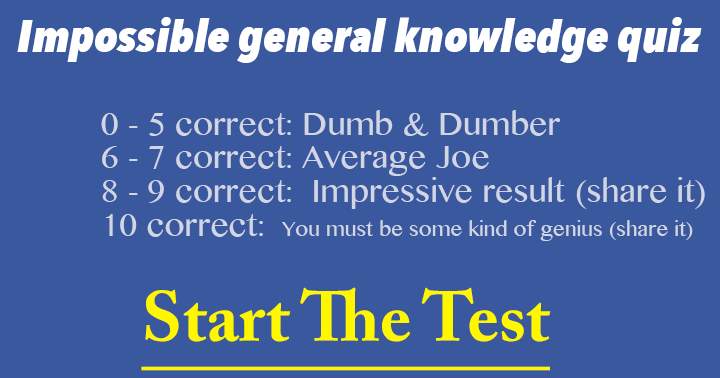 Banner for Quiz consisting of impossible general knowledge questions.