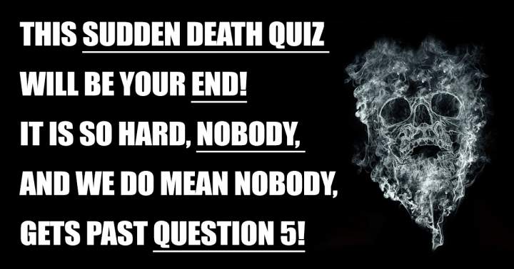 Banner for Sudden Death Quiz Challenge