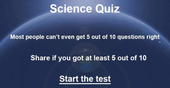 Banner for Quiz on Science