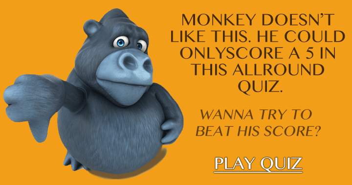 Banner for We doubt you can outscore the monkey on this challenging quiz!