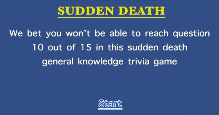 Banner for Sudden Death Quiz