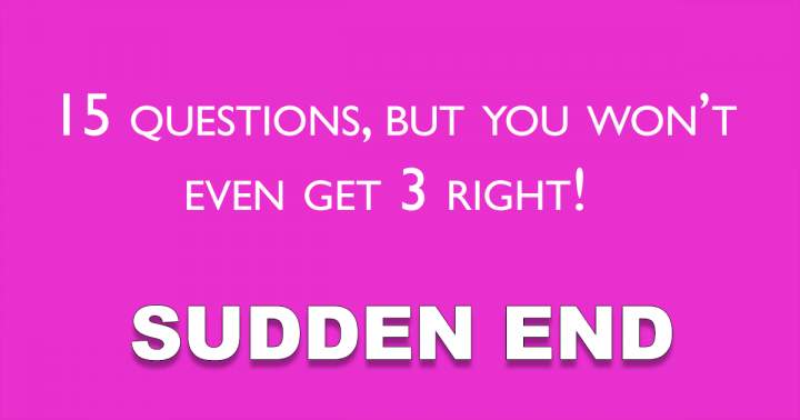 Sudden End Quiz
